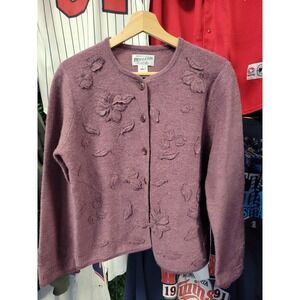 vtg 90s PENDLETON CARDIGAN SWEATER Small // beads cute casual vintage sweater